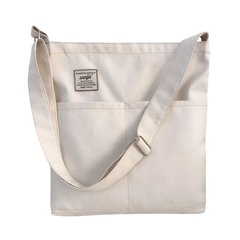 Women's Basic Streetwear Letter Solid Color Canvas Shopping Bags