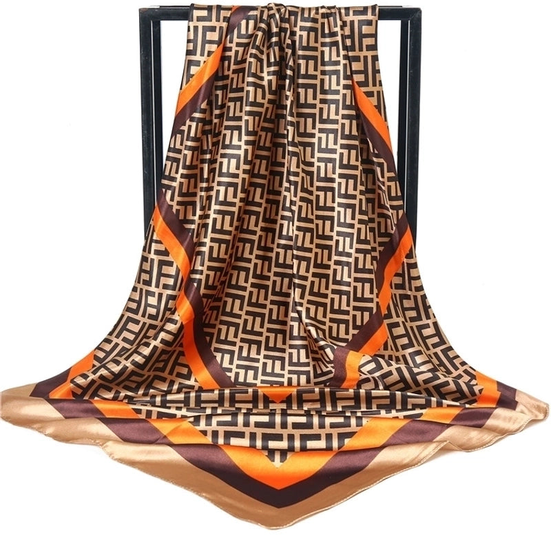 Spring Artificial Silk Women's Satin Scarf Printed All-matching Scarf 90 Large Kerchief Mother's Day Gift