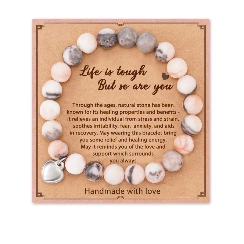 2 Pieces Retro Geometric Natural Stone Handmade Bracelets