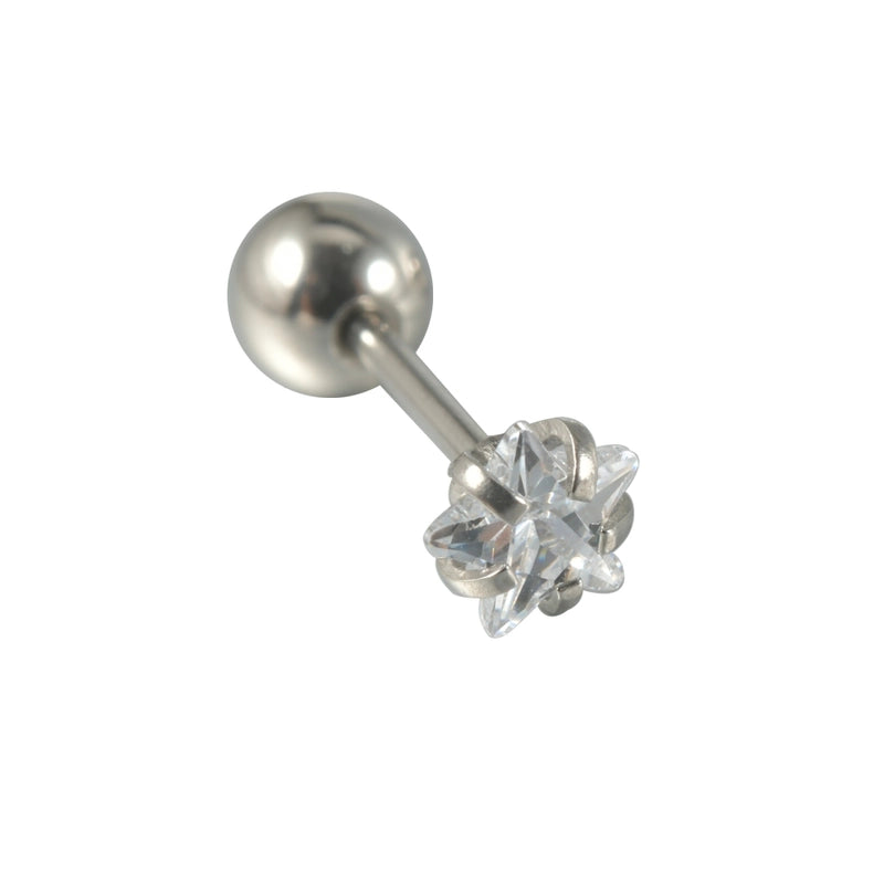 1 Piece Ear Cartilage Rings & Studs Casual Elegant Vacation Star 304 Stainless Steel Inlay Zircon 18K Gold Plated Lip Rings Ear Cartilage Rings & Studs
