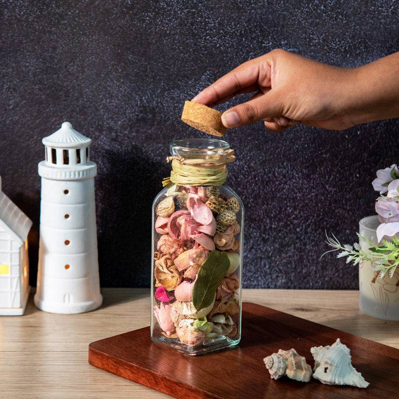 Scented Potpourri in Glass Jar - Rose