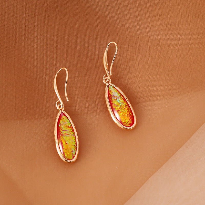 Women Droplet Gemstone Stud Earrings