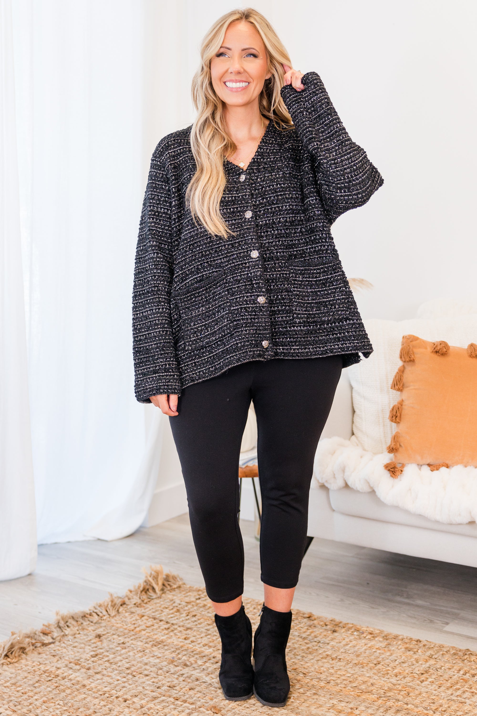 It's So Chilly Cardigan. Black