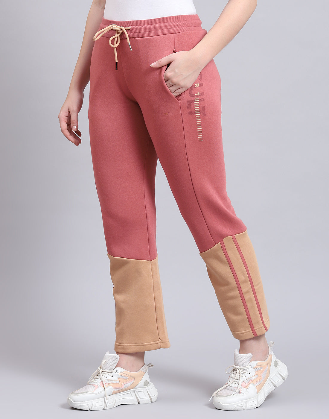 Women Pink Printed Regular Fit Winter Lower