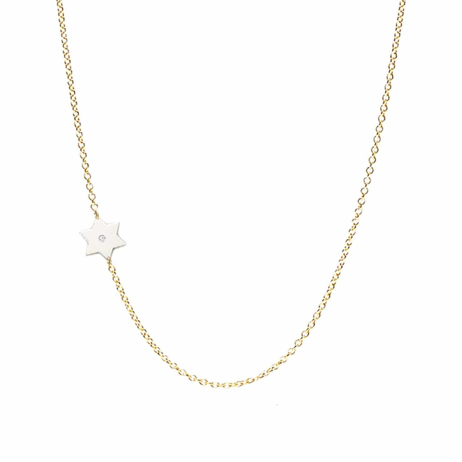 Classic Star of David Diamond Necklace - Gold Plated or Sterling Silver