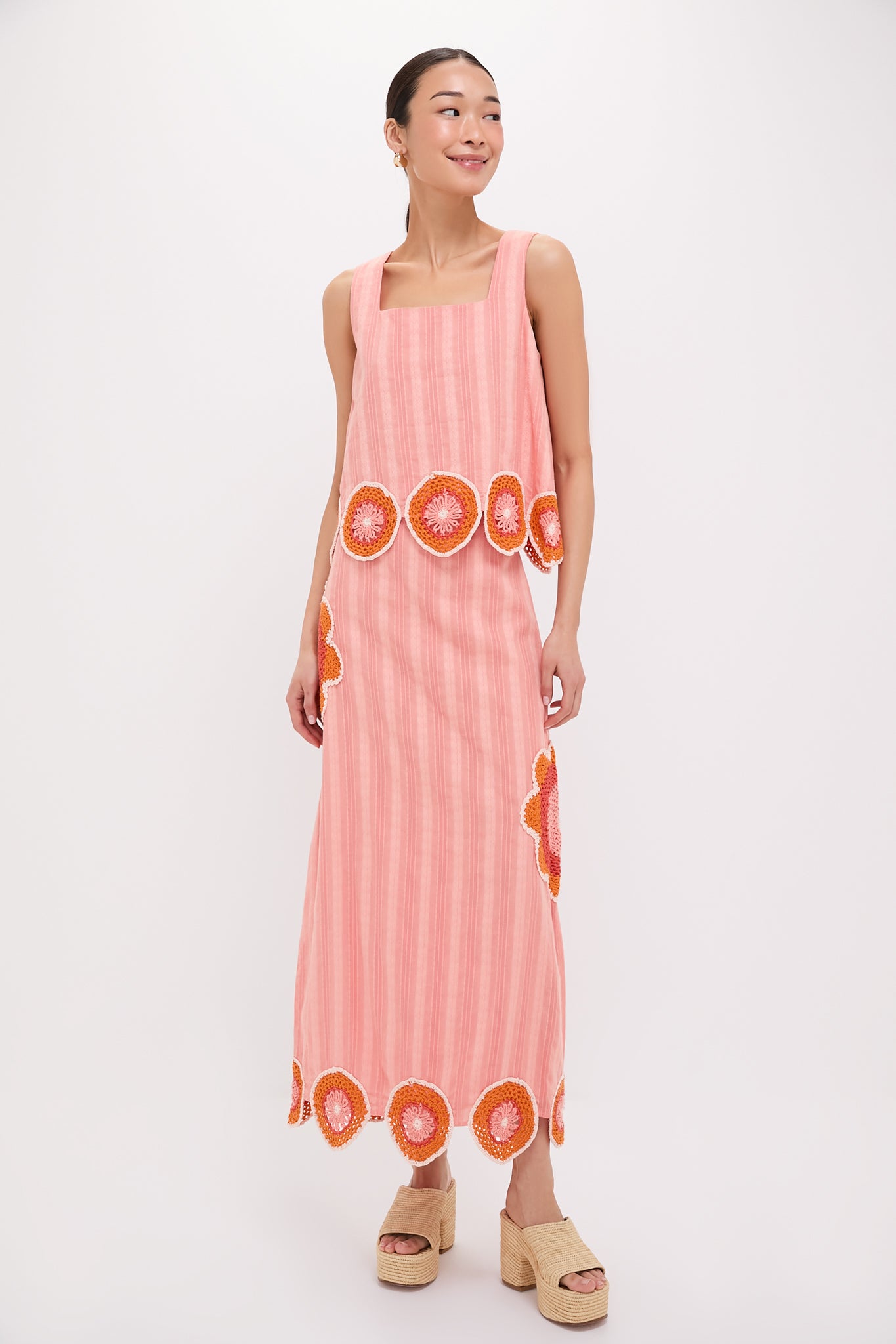 Coral Crochet Wells Skirt