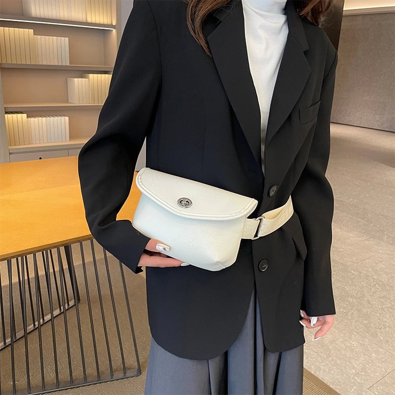 Women's Streetwear Solid Color Pu Leather Waist Bags