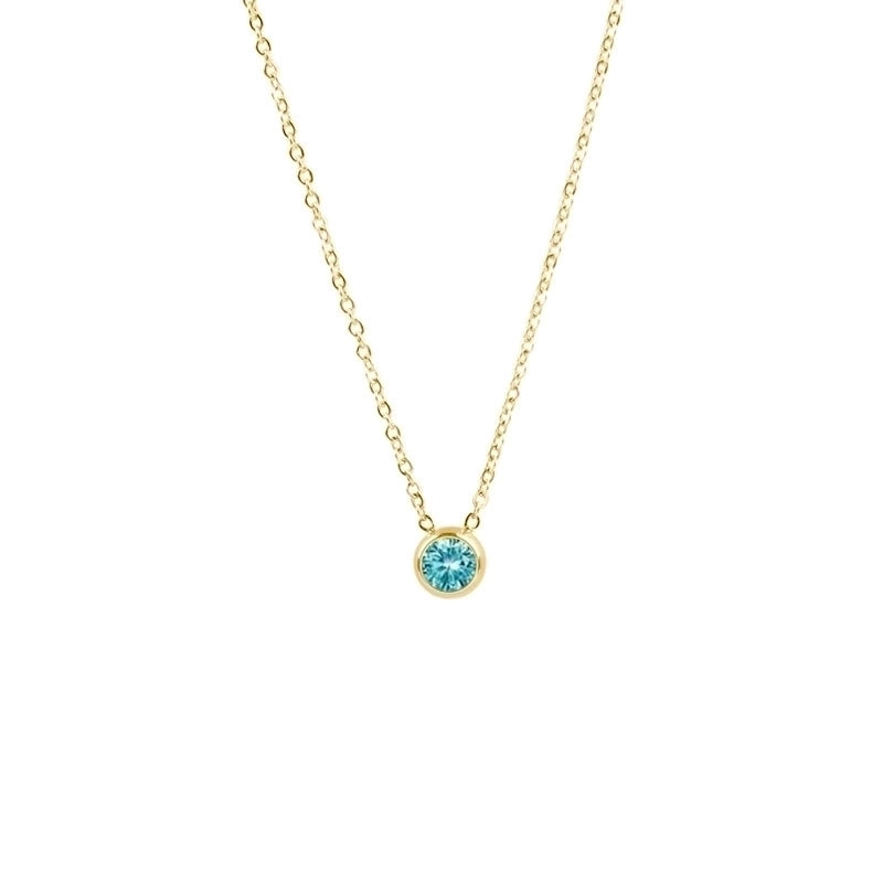 1 Piece Lady Round Stainless Steel Titanium Steel 18k Gold Plated Zircon Pendant Necklace