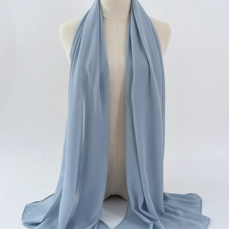Women's Minimalist Classic Style Solid Color Satin Silk Scarf