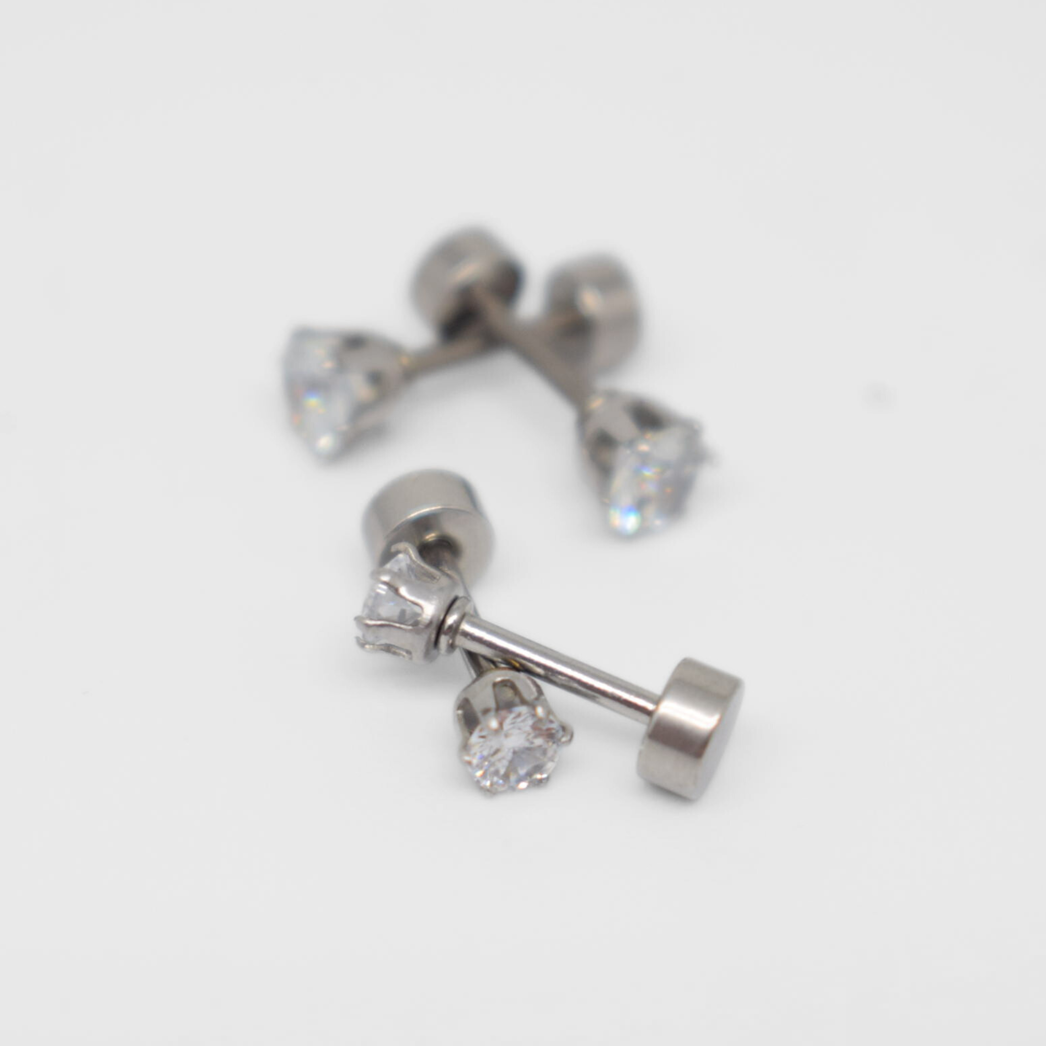 3mm Diamond studs - Silver