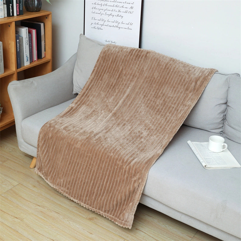 Flannel Blanket Air Conditioning Blanket Solid Color Nap Blanket Small Blanket Coral Fleece Lambswool Blanket Sofa Blanket