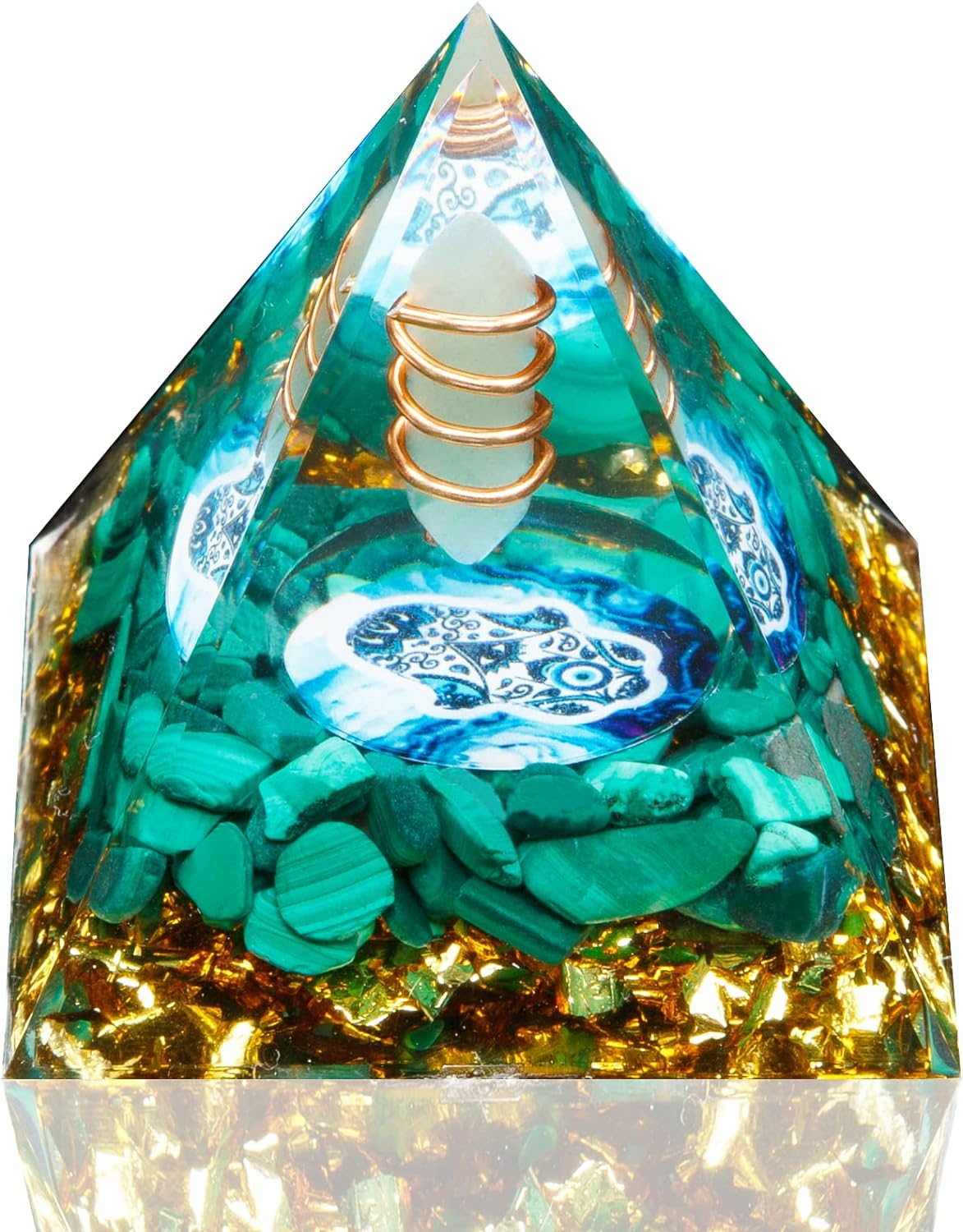 Orgone Pyramid. Small Healing Crystal Pyramid Porstive Energy Generator.  Resist Stress. Bring Good Luck and Wealth