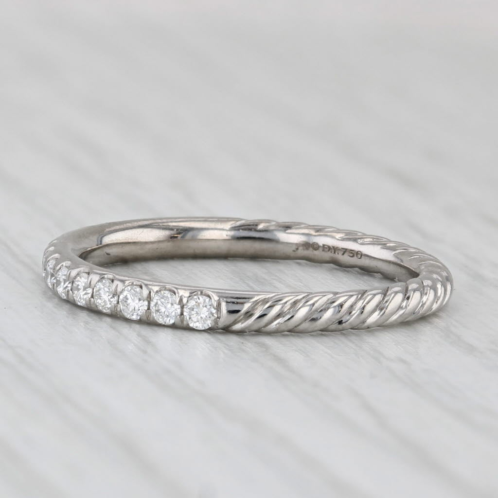 David Yurman 0.33ctw Diamond Eden Partway Band 18k White Gold Stackable Ring
