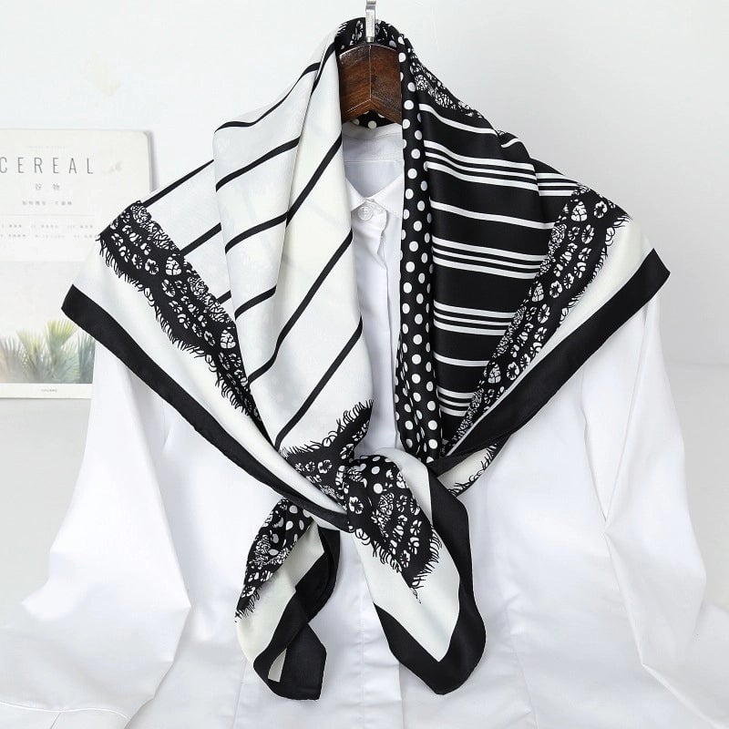 Women's Casual Printing Satin Polyester Silk Scarf