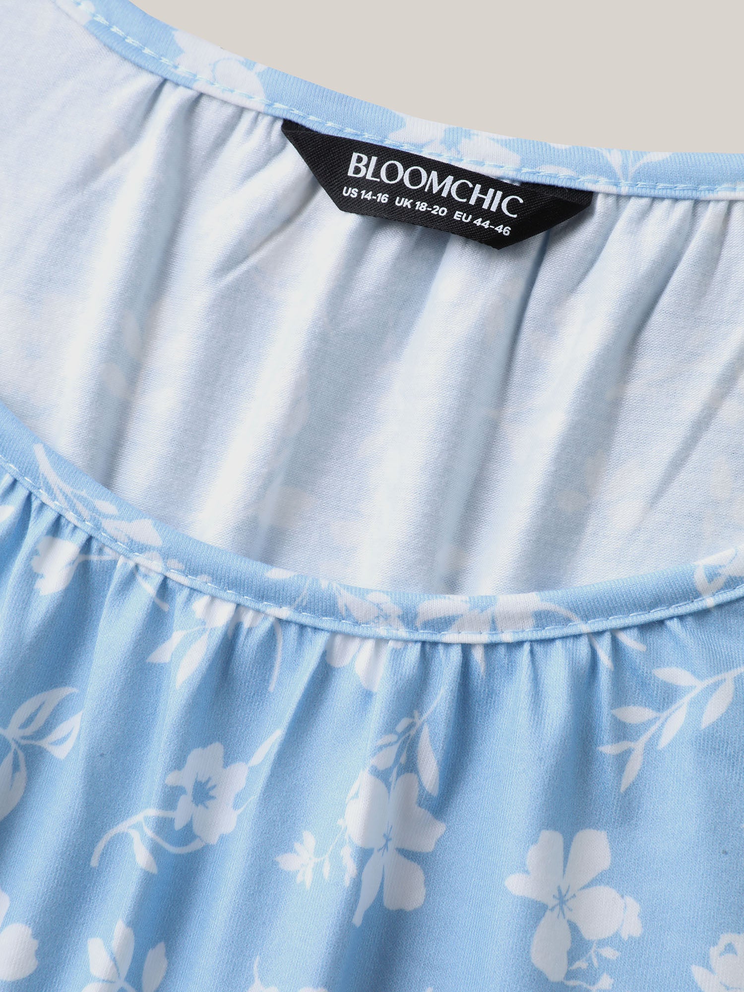 Floral Print Flutter Sleeve Relaxed Top