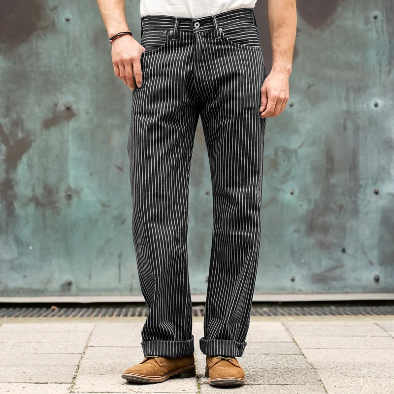 12oz Single Stripe Classic Straight Rinse Kirk Trousers