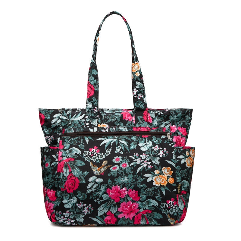 Women's Large Canvas Oxford Cloth Printing Vintage Style Classic Style Square Zipper Shoulder Bag