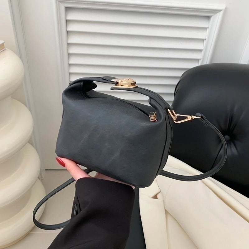 Women's Pu Leather Marble Classic Style Zipper Handbag