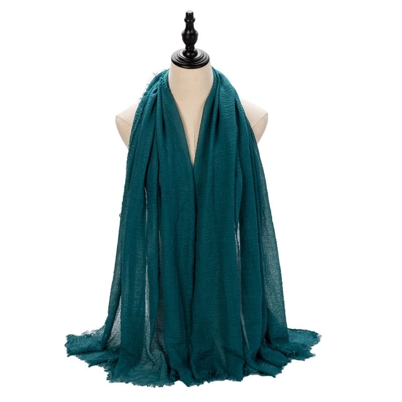 Hot Selling Women's Cotton And Linen Solid Color Baotou Scarf Cover Pleated Short Beard Headscarf