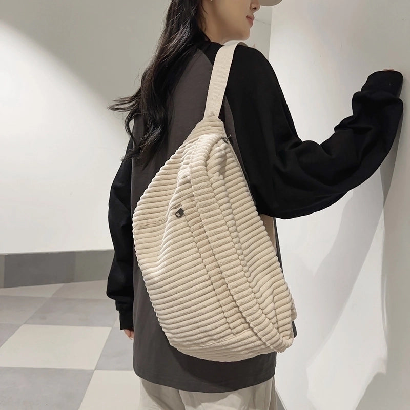 Women's Classic Style Solid Color Corduroy Waist Bags
