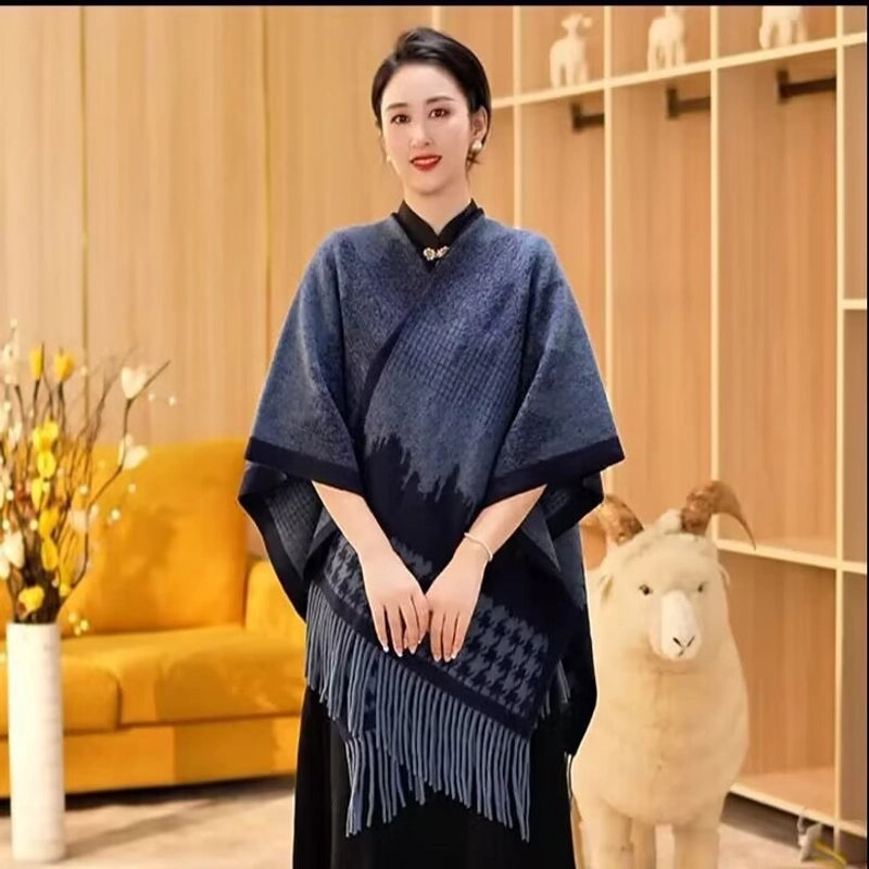 Women's Streetwear Plaid Blended Shawl