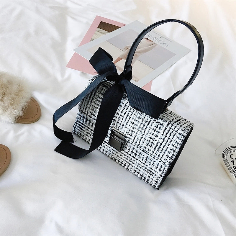 Small Bag For Women New Bags Fashionable Woolen Contrast Color Scarf Handbag  Versatile One-Shoulder Crossbody Women's Bag