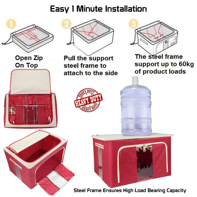 Fabric Foldable Storage Rack . Foldable Steel Frame Clothes Storage Box