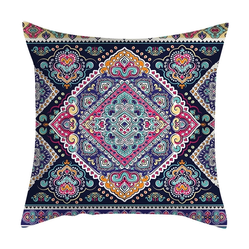 Ethnic Style Geometric Fibre Peach Skin Pillow Cases
