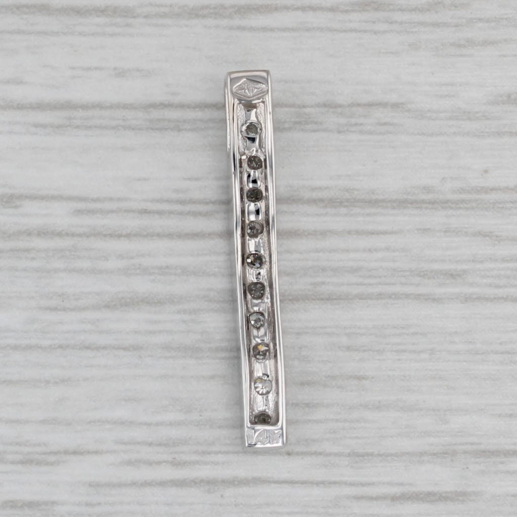0.10ctw Diamond Journey Pendant 14k White Gold Floating Drop