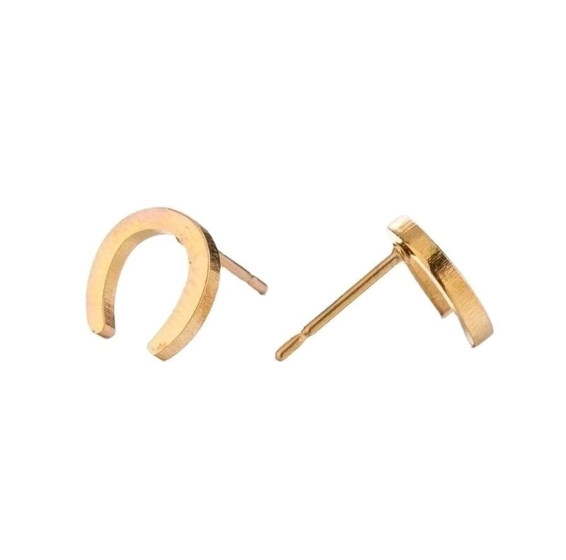Minimalist Geometric 304 Stainless Steel No Inlaid 18K Gold Plated Ear Studs