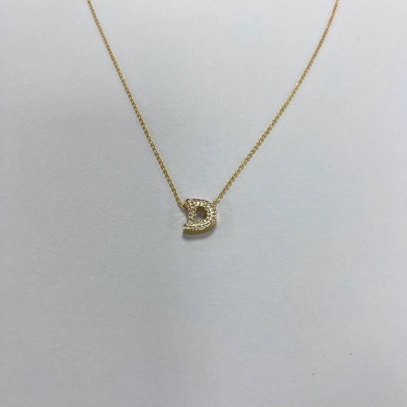 Minimalist Letter Copper Zircon Necklace In Bulk