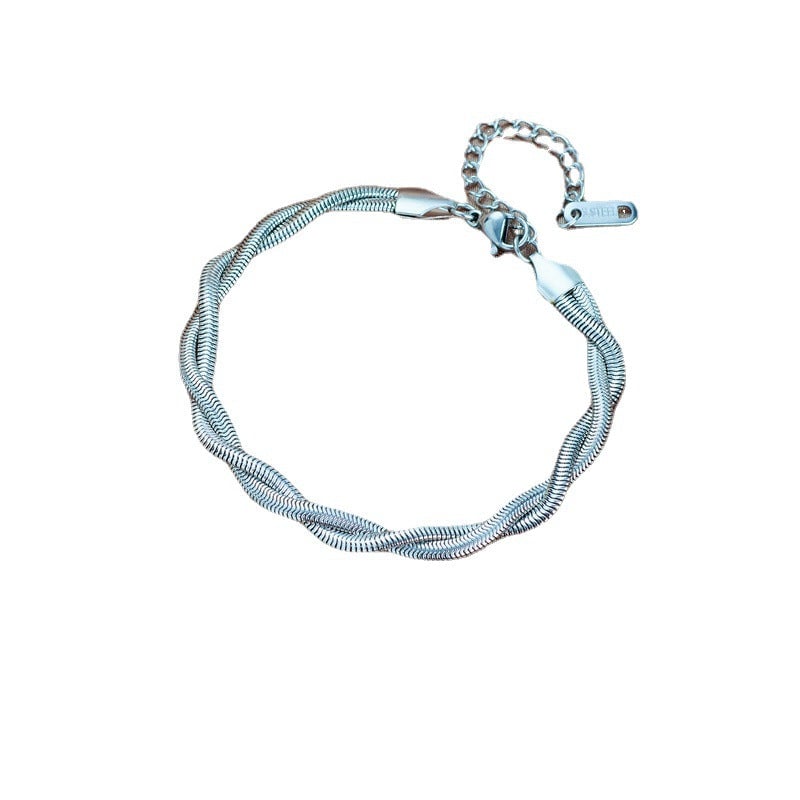 Fashion Women Twisted Titanium Steel Electroplating Jewelry Sets