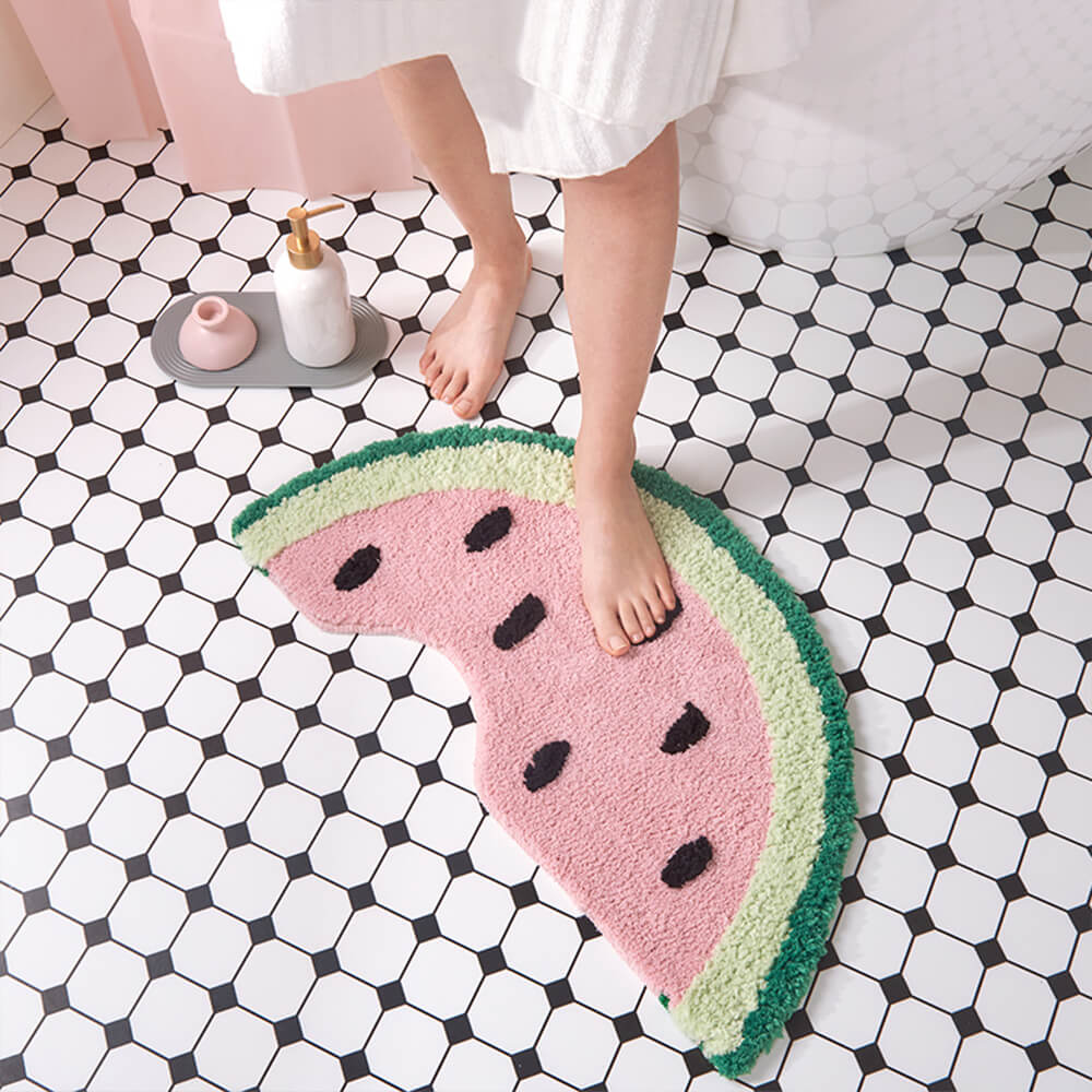 Watermelon Shape Multi-Functional Decorative Non-Slip Washable Bath Mat Home Rug