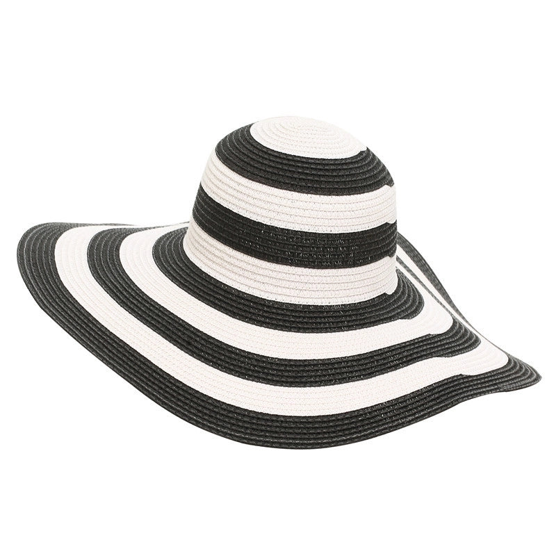 Women's Minimalist Stripe Big Eaves Sun Hat