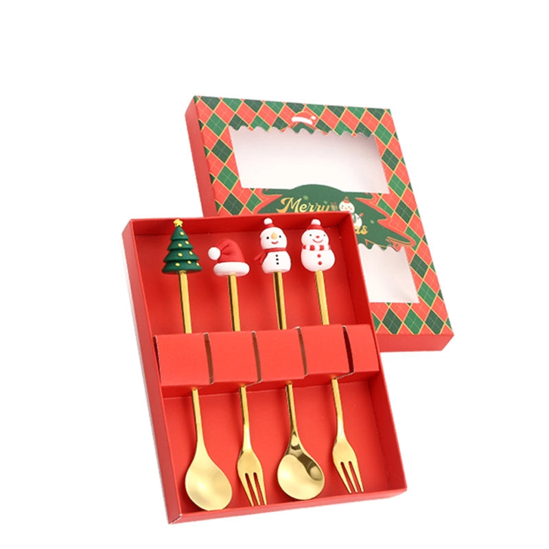 Christmas Casual Vacation Letter 410 Stainless Steel Spoon 1 Set