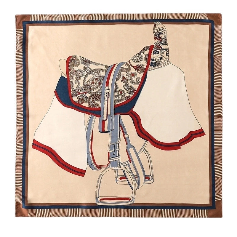 Women's Minimalist Printing Satin Silk Scarves