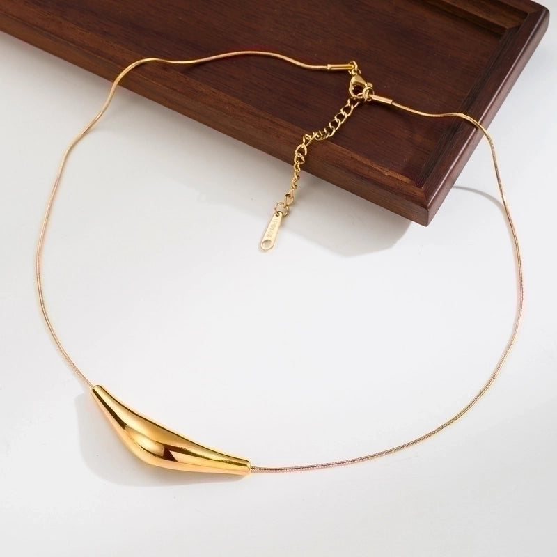 Minimalist Geometric Round Heart Shape 304 Stainless Steel 18K Gold Plated Plating Stainless Steel Necklaces