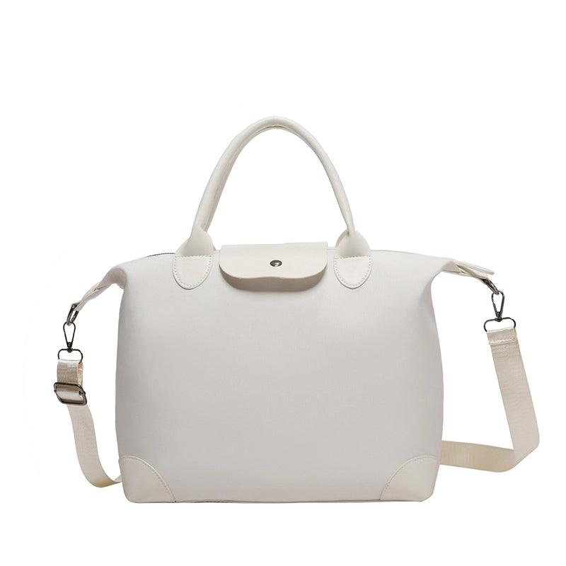 Women's Large Pu Leather Solid Color Basic Classic Style Square Zipper Travel Bag