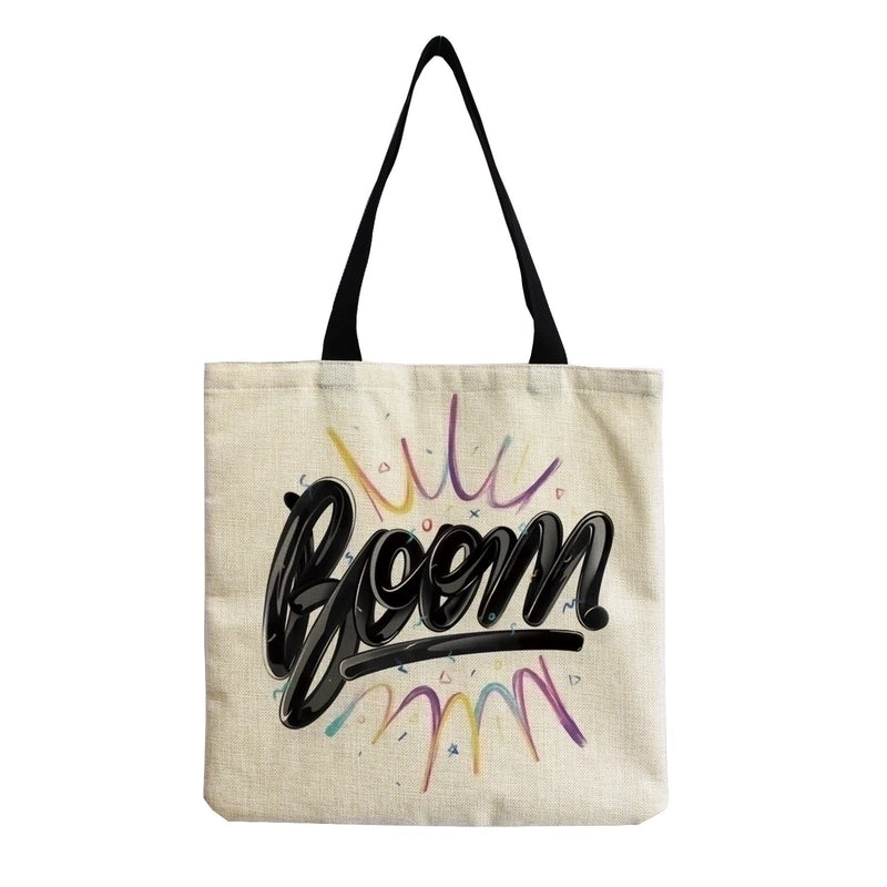 Women's Minimalist Letter Cotton And Linen Shopping Bags