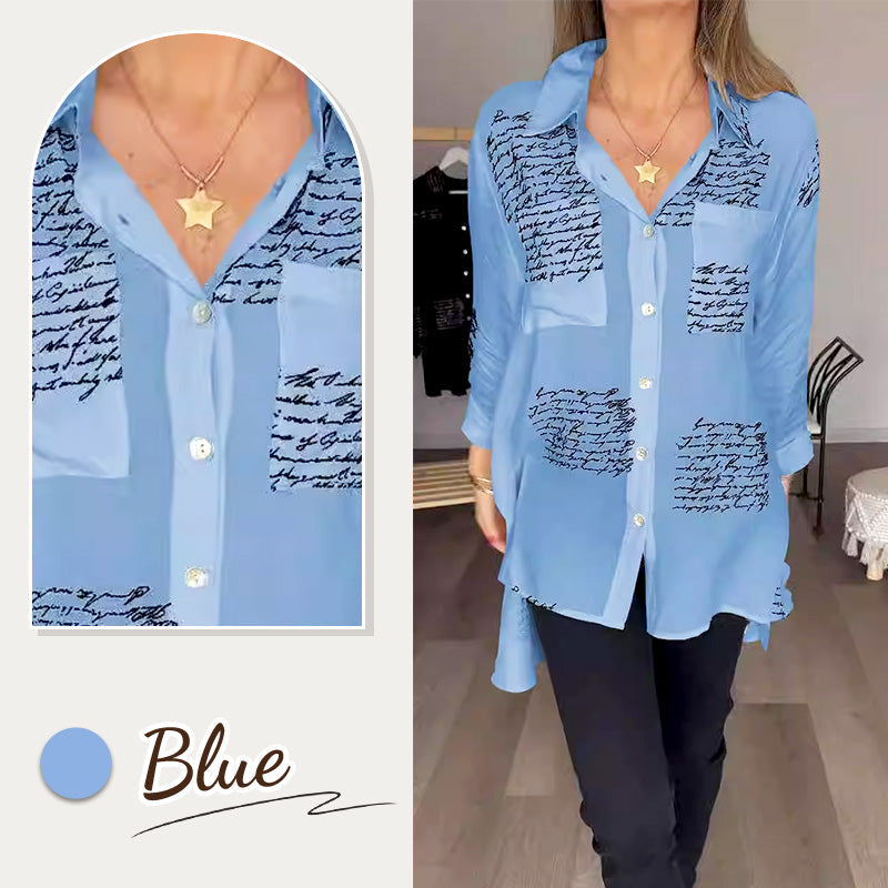 🎁Hot Sale 49%OFF💖Letter Print Fashion Lapel Shirt
