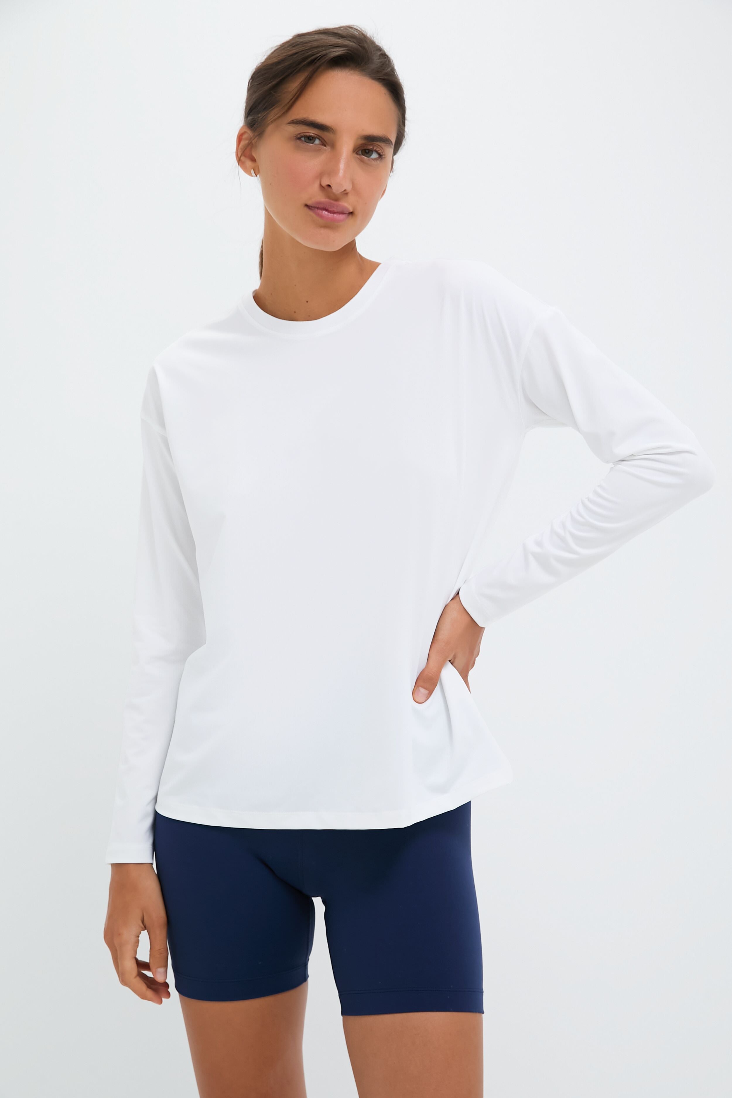 White Long Sleeve Ryan Boyfriend Tee