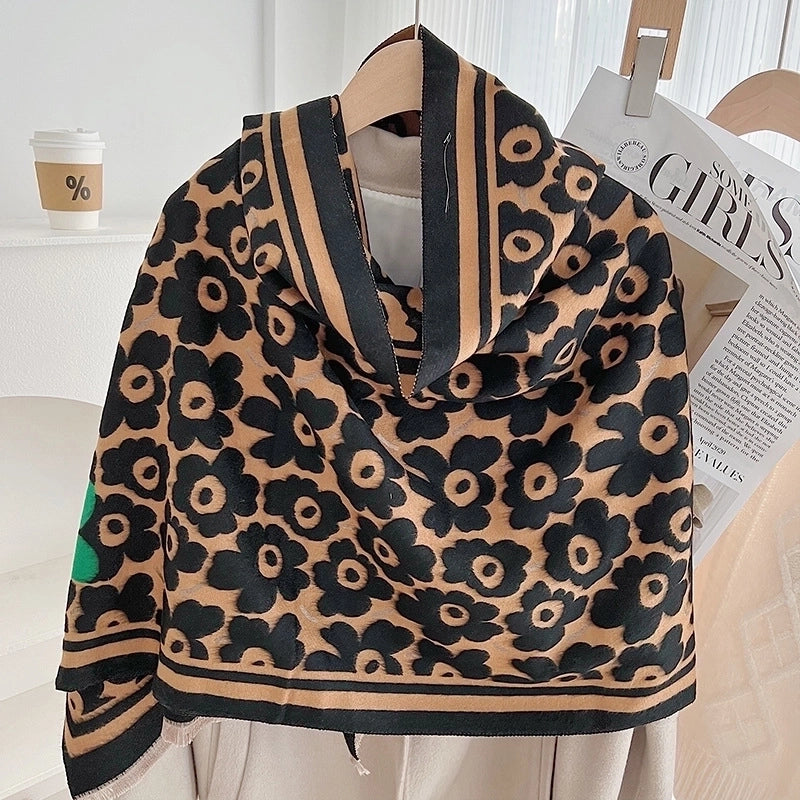 Women's Minimalist Commute Color Block Viscose Fiber Printing Scarf