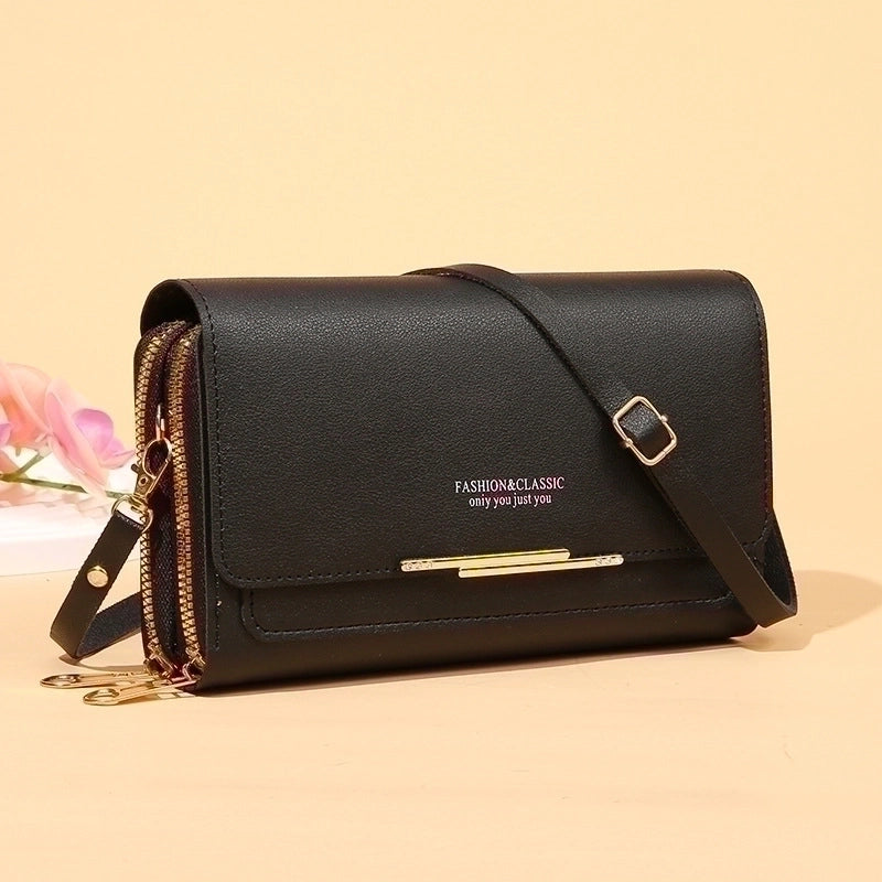 Women's Solid Color Pu Leather Zipper Buckle Wallets