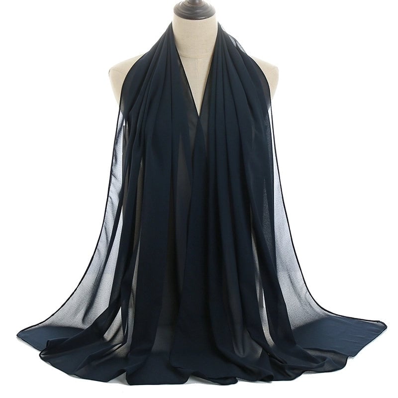 Women's Minimalist Solid Color Chiffon Cotton Linen Scarves