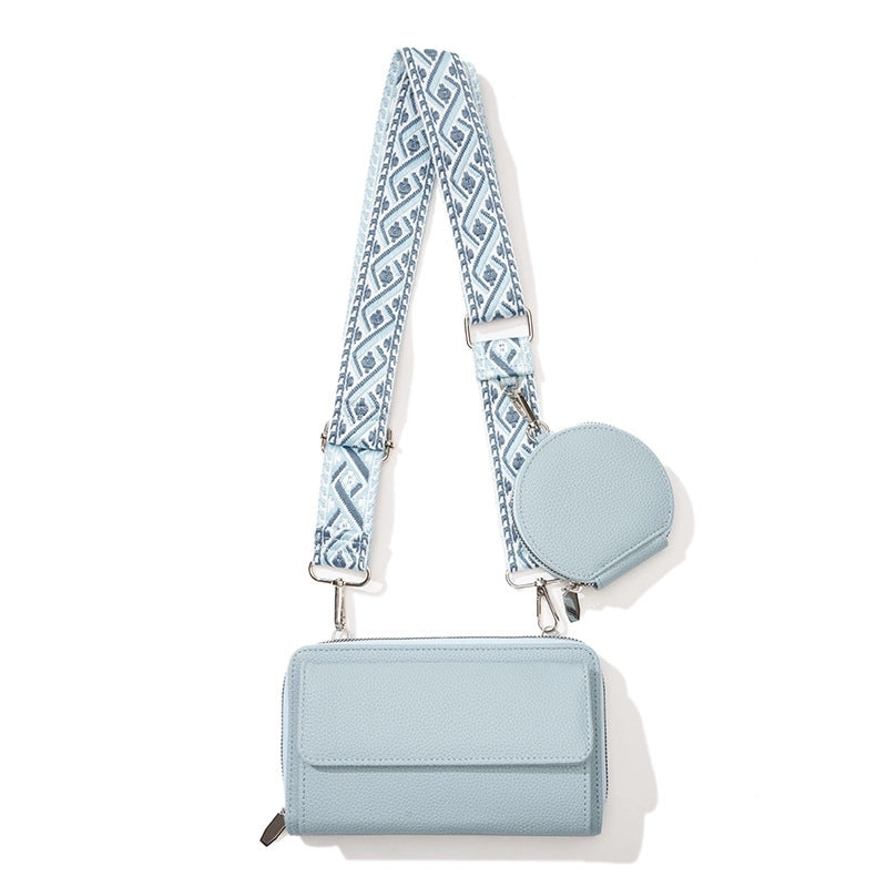 Women's Small Pu Leather Geometric Elegant Square Zipper Bag Sets