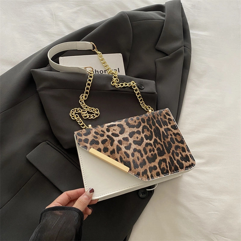 Women's Small Pu Leather Color Block Streetwear Square Magnetic Buckle Shoulder Bag