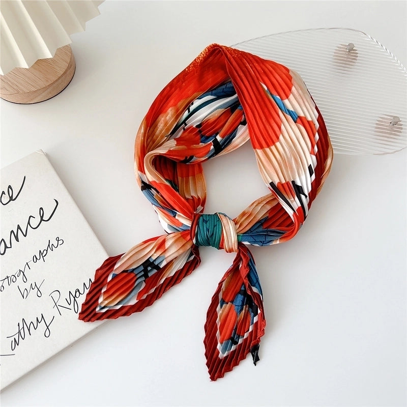 Women's Cartoon Style Minimalist Color Block Polyester Printing Silk Scarf
