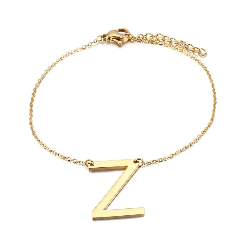 Fashion Letter Titanium Steel 18K Gold Plated Bracelets In Bulk