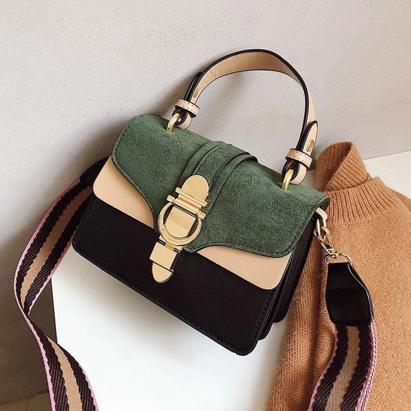 Women's Small Pu Leather Vintage Style Square Bag