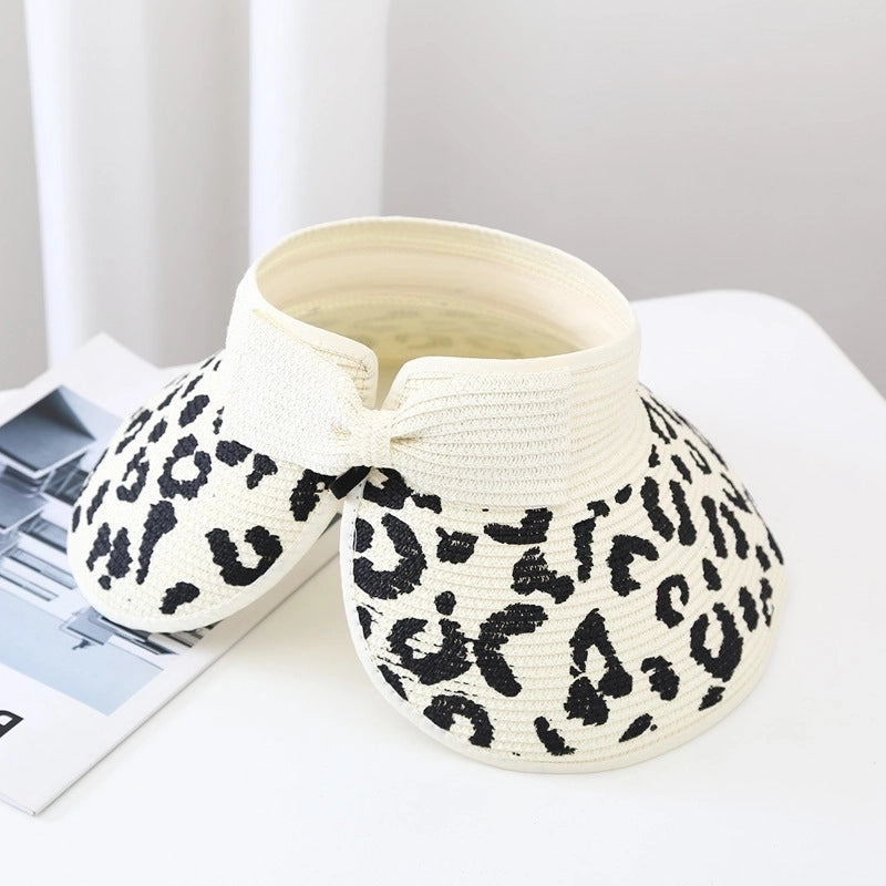Women's Basic Leopard Big Eaves Sun Hat